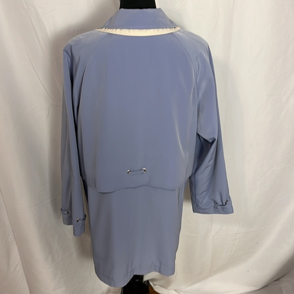 Vintage CS lightweight coat: (L) periwinkle with cream. Grommet and rope trim. - Picture 5 of 11